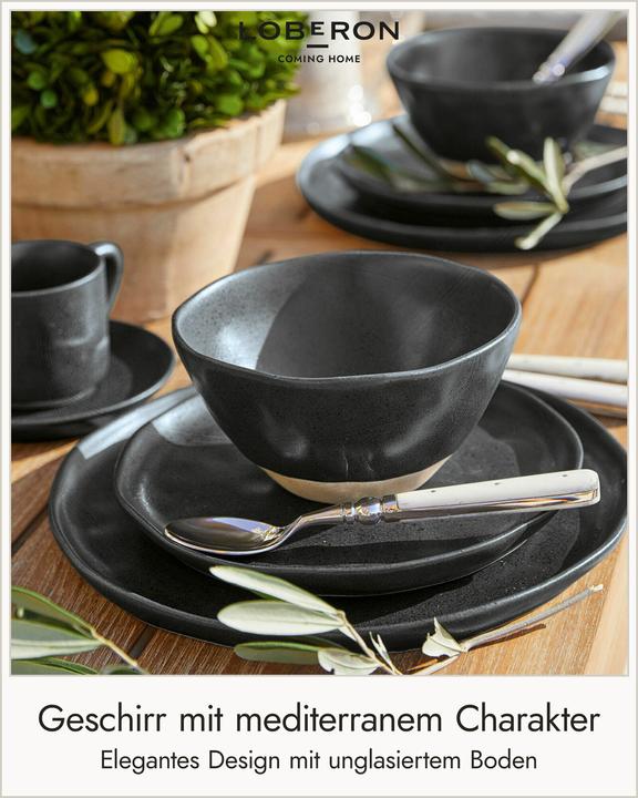 Actual product image Loberon Tableware Set of 30 Biarré black (30 pcs.)