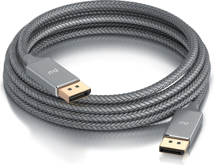 Actual product image Primewire DisplayPort Cable, DP 1.4 with Nylon Jacket 8K 7680 x 4320 @ 60Hz / 4k 3840 x 2160 120Hz with DSC (1 m, DisplayPort)