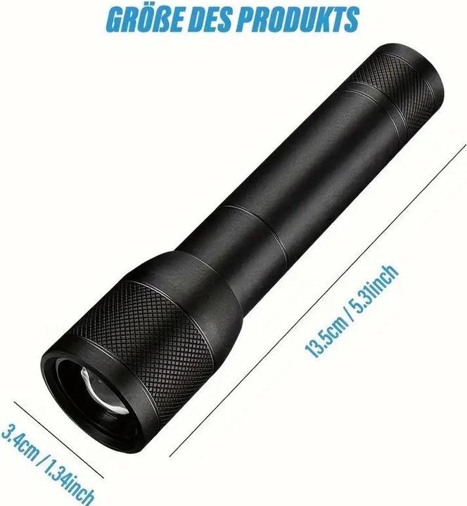 Actual product image Dema LED-Taschenlampe mit Fokus 1000 Lumen 1200mAh Akku (1000 lm)