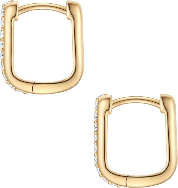 Image du produit Glanzstücke München Creolen Sterling Silber gelbgold Zirkonia weiss - 38258 (Argent sterling 100)