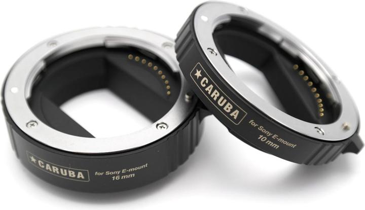 Actual product image Caruba Extension Tube Set Sony E Series Chrome APS C and FULL FRAME (Version II) (Macro intermediate ring, Sony E)