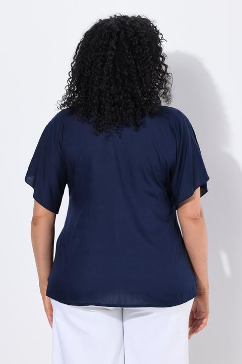 Actual product image Ulla Popken Split Sleeve Relaxed Fit Blouse (62)