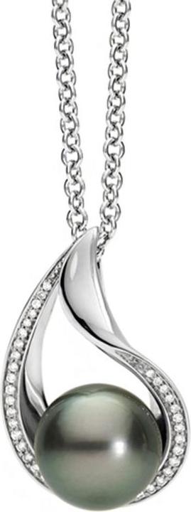 Image du produit Muau Pendentif Perle de Tahiti Or blanc 750 Diamant 0.123ct. (Or jaune 750/18K)