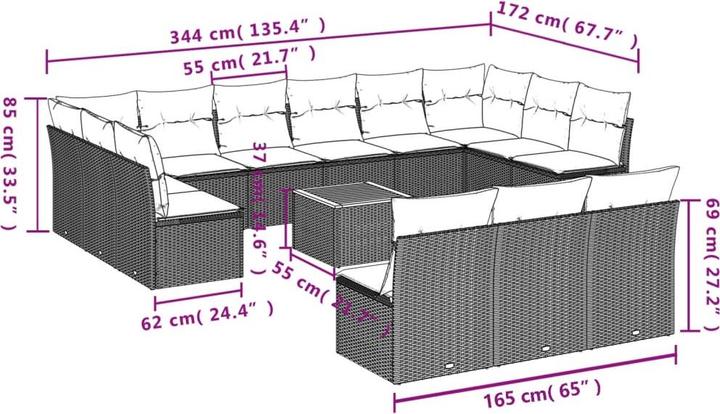 Produktbild vidaXL Garten Sofagarnitur