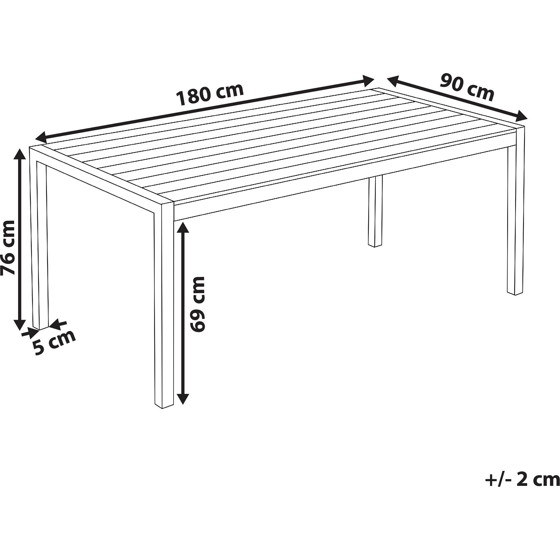 Thumbnail - Beliani, Gartentisch + Balkontisch, Gartentisch Aluminium weiss 180 x 90 cm VERNIO (90 cm)