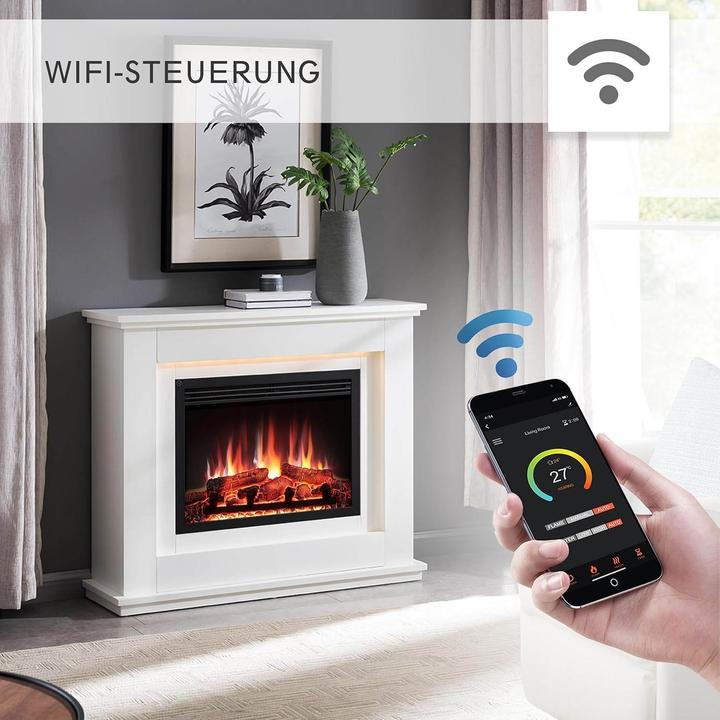 Actual product image Richen Baldur electric fireplace, app control, without glass cover plate