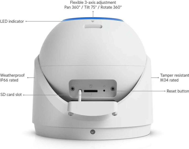 Actual product image Ubiquiti G6 Pro Turret White (3840 x 2160 pixels)