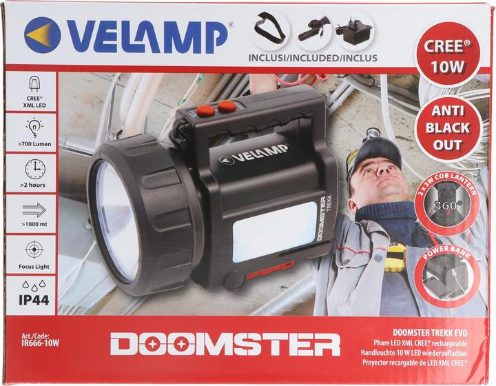 Actual product image Velamp Battery hand lamp LED hand beam 10W Doomster (735 lm)