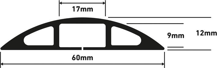 Image du produit Steffen D-Line Goulotte de sol 60x12mm 1.8m noir (Conduit, 100 cm)