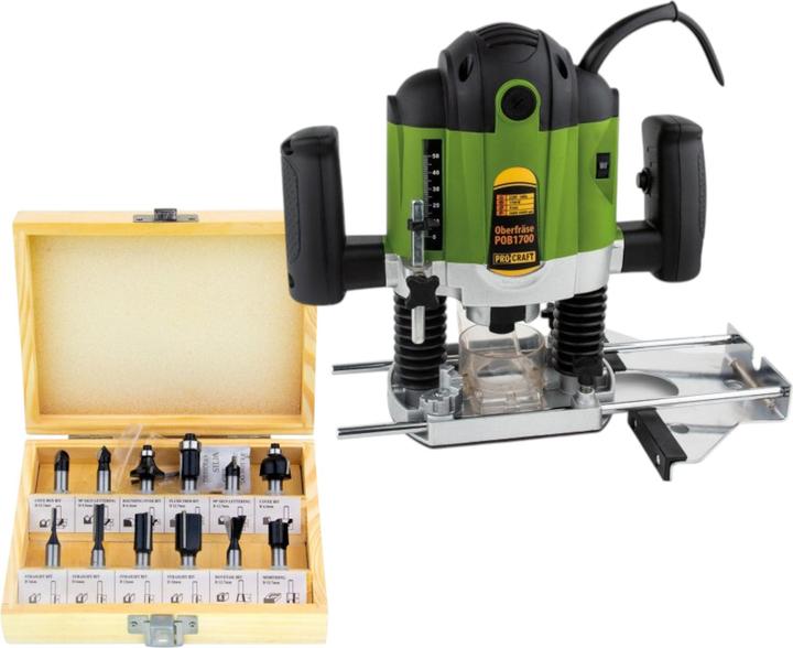 Produktbild Procraft POB1700 Oberfräse 1200 Watt 6 - 8 mm + Zubehör