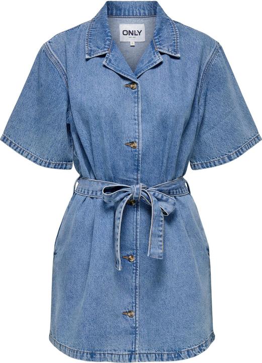 Immagine prodotto Only Normal geschnitten V-Ausschnitt Kastige Ärmel Kurzes Kleid Jeanskleid (L)