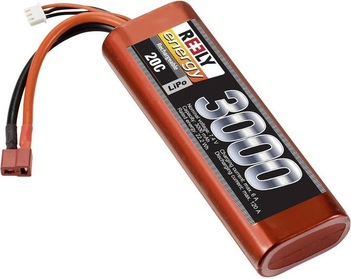 Produktbild Reely Modellbau-Akkupack (LiPo) 7.4 V 3000 mAh Zellen-Zahl: 2 20 C Stick Hardcas (7.40 V, 3000 mAh)