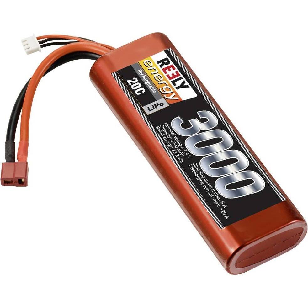 Thumbnail - Reely Modellbau-Akkupack (LiPo) 7.4 V 3000 mAh Zellen-Zahl: 2 20 C Stick Hardcas (7.40 V, 3000 mAh)