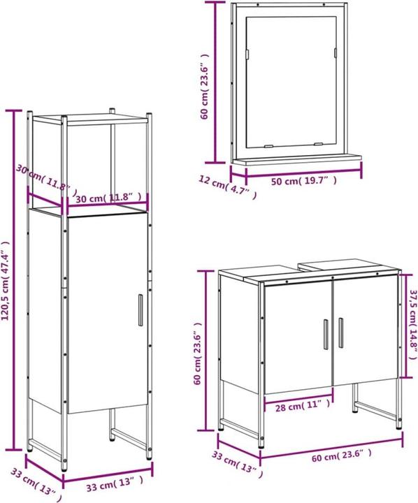 Produktbild vidaXL Badmöbel Set (50 x 12 x 60 cm)