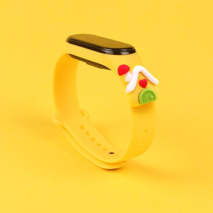 Immagine prodotto Hurtel Braccialetto di Natale per Xiaomi Mi Band 4 / Mi Band 3 Braccialetto di Natale in silicone giallo (In plastica)