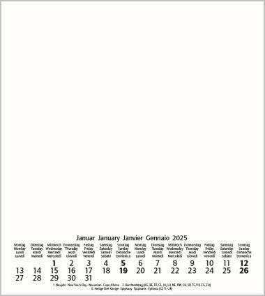 Produktbild BLANKOKALENDER 21x24 CH WEISS (Hoch)