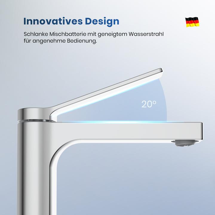 Produktbild Emke Wasserhahn Bad, verchromt, Messing, Keramikkartusche, Mischbatterie, einfache Installation