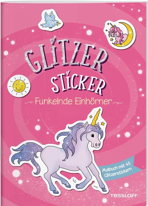 Tessloff Glitter Sticker Colouring Book. Sparkling unicorns
