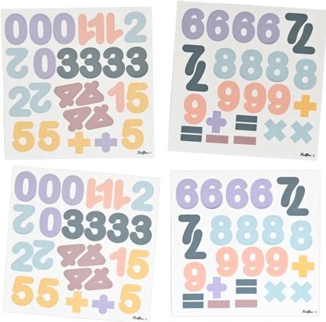 Image du produit Ferflex Set d'aimants avec 100 aimants à chiffres pastel