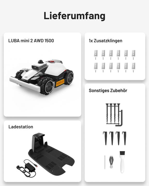 Actual product image Mammotion LUBA mini 2 AWD 1500 (1500 m², Without boundary wire)