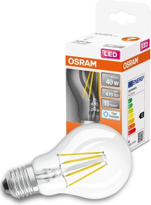 Productafbeelding Osram E27 lamp - A60 (E27, 4 W, 470 lm, 6 x, E)