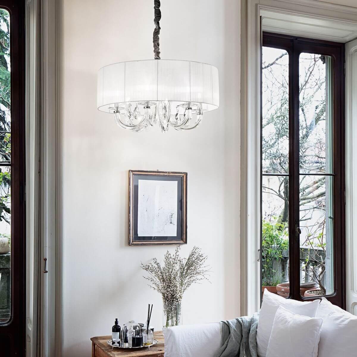 Thumbnail - Ideal lux, Pendelleuchte, SWAN Pendelleuchte E14 6-fach ⌀690mm dimmbar Weiss 035826 (E14)