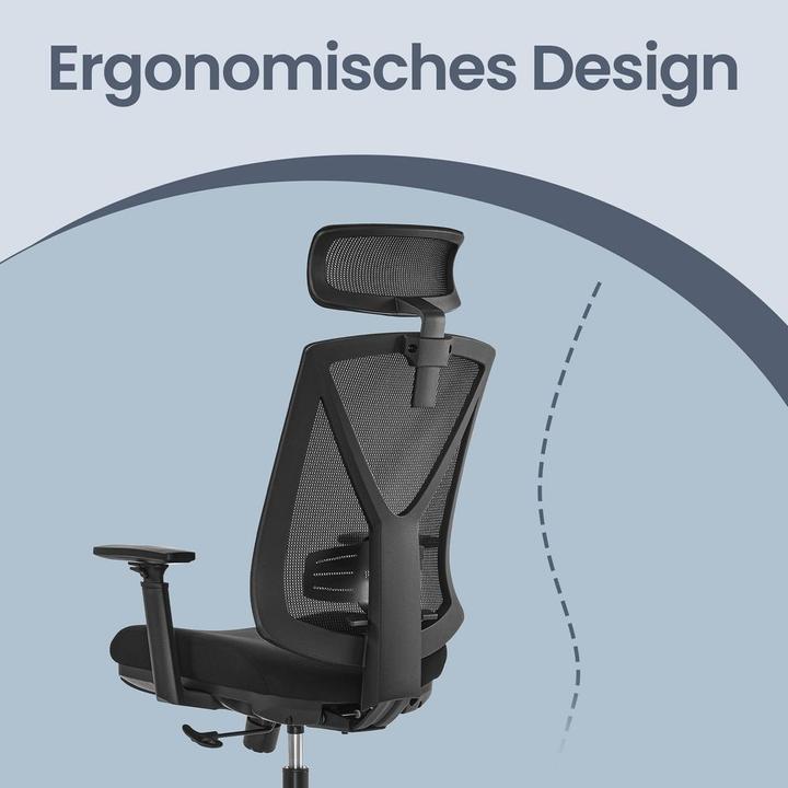 Produktbild Songmics Bürostuhl, OBN61BKV1 Stoff schwarz (47 - 57 cm)