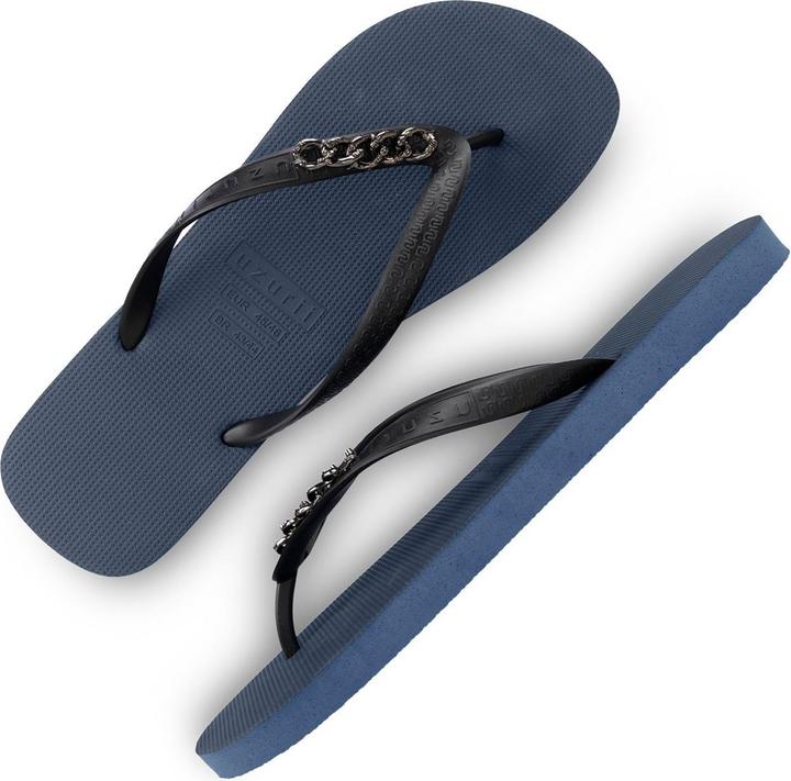 Actual product image Uzurii Silver Small men's flip-flops, navy blue, size: 41/42 (41, 42)