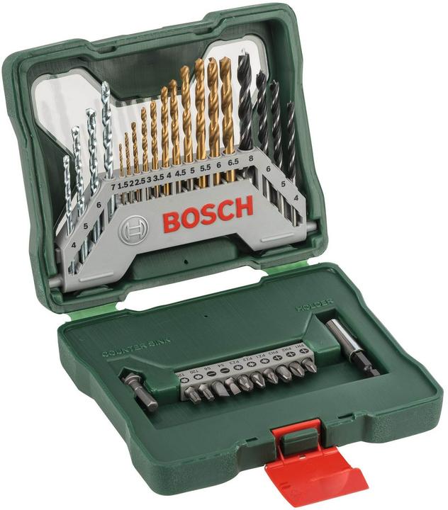 Bosch Zubehör X-Line Titanium Drill and Screwdriver Set, 30 pieces (1.5 mm, 2 mm, 2.5 mm, 3 mm, 3.5 mm, 4 mm, 4.5 mm, 5 mm, 5.5 mm, 6 mm, 6.5 mm, 7 mm, 8 mm)