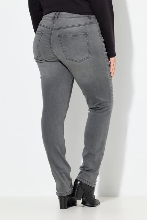 Immagine prodotto Ulla Popken Jeans modello Sarah con rivetti decorativi, taglio della gamba aderente e cintura comoda (54)
