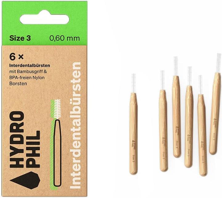 Produktbild Hydrophil Interdentalbürsten 0.60mm Size 3 (6 x, 0.60 mm)