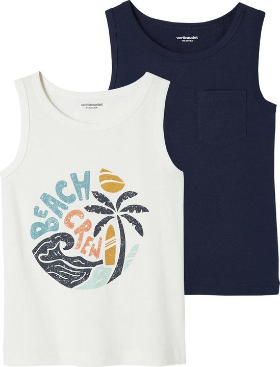 Produktbild Vertbaudet 2er-Pack Jungen Trägershirts, Palmen (98)