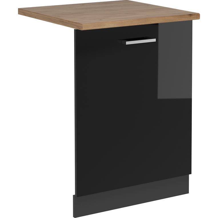 Vichy R-Line, Schwarz Hochglanz/Anthrazit, 60 cm, AP Eiche, Geschirrspüler Zubehör, Schwarz