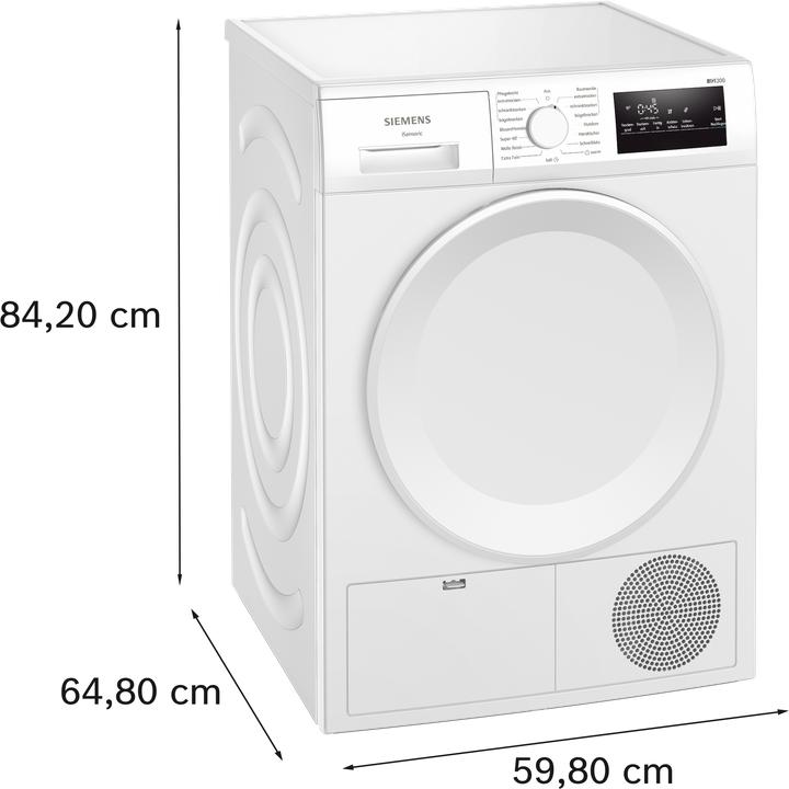 Immagine prodotto Siemens iQ300, Wärmepumpen-Trockner, 8 kg, WT43H004 (8 kg, A destra)