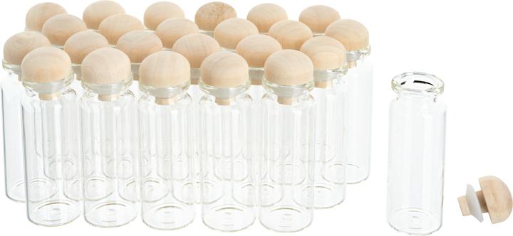VBS XXL Gläschen mit Holzverschluss, 24 Stück, Ø 2,5 cm, H 6 cm, ca. 15 ml