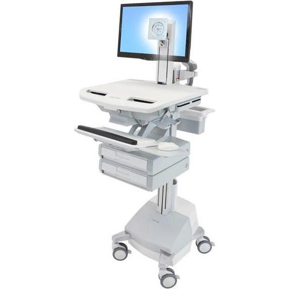 Ergotron Wagen für LCD-Display/Tastatur/Maus/CPU/Notebook/Barcodescanner - medizinisch -, Notebookwagen, Grau