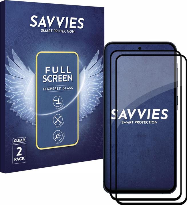 Produktbild Savvies Full-Screen Displayschutz Panzerglas Schutzglas (2 Stück, Samsung Galaxy A55)
