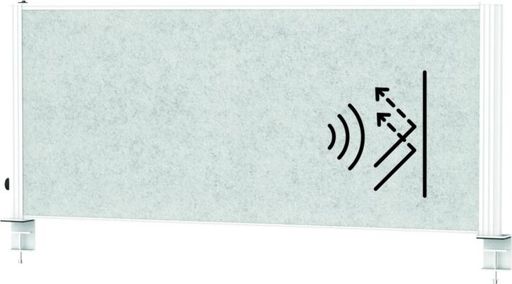 Actual product image Maul Desktop partition MAULconnecto Uplight 120x50cm Acoustic h.gr/ws (120 x 50 cm)