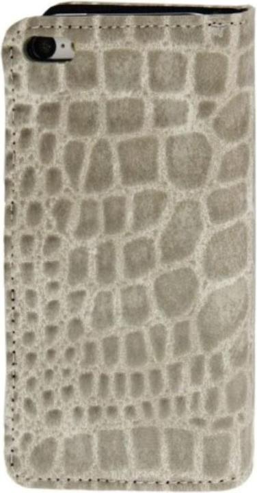 Produktbild König Design Handyhülle Croco (Flip Quer) für Handy Apple iPhone 5C grau (Apple iPhone 5c)