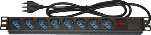 Immagine prodotto Armadio Rack Multipresa 8 Prese 19" Tripolari/Schuko Interrutore Italia (8 x, 1.75 m)