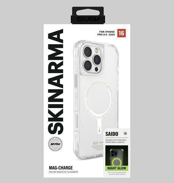 Actual product image Skinarma case Saido iPhone 16 Pro Max 6.9" Magnetic Charging green (niteglow) (Apple iPhone 16 Pro Max)