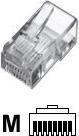 Productafbeelding Digitus ASSMANN modulaire connector afgeschermd 8P8C RJ45 Cat5e voor ronde kabel bulk (Stekker netwerkkabel)