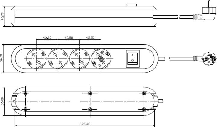 Produktbild Bachmann Stromsteckleiste (4x, CEE 7/3, 1.50 m)