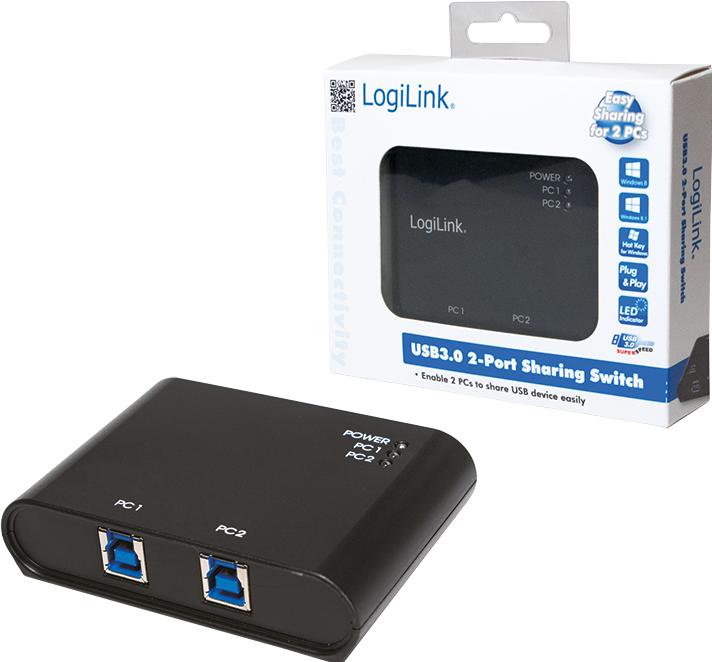 Produktbild LogiLink Umschalter (USB-A, 2 Ports)
