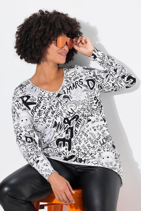 Immagine prodotto Angel of Style T-Shirt, A-Linie, Scribble-Muster, offenkantige Abschlüsse (52)