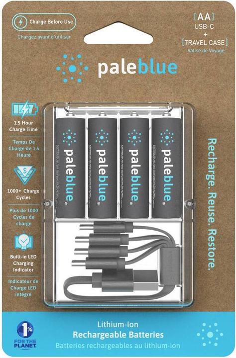 Produktbild Pale Blue AA USB-C (4 Stk., AA / LR6 / LR06 / Mignon / R6 / R14505, 1700 mAh)
