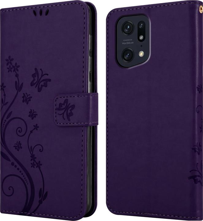 Produktbild Cadorabo Flower Book Hülle für Oppo FIND X5 PRO (Oppo Find X5 Pro)
