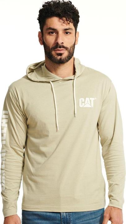 Actual product image Cat Mens Hooded Long-Sleeved T-Shirt (L)