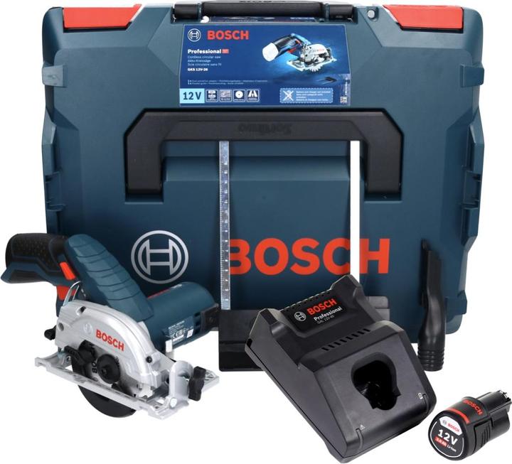 Image du produit Bosch Professional Bosch GKS 12V-26 Professional Scie circulaire sans fil 85mm avec boîtier L-Boxx + 1x Batterie GBA 3