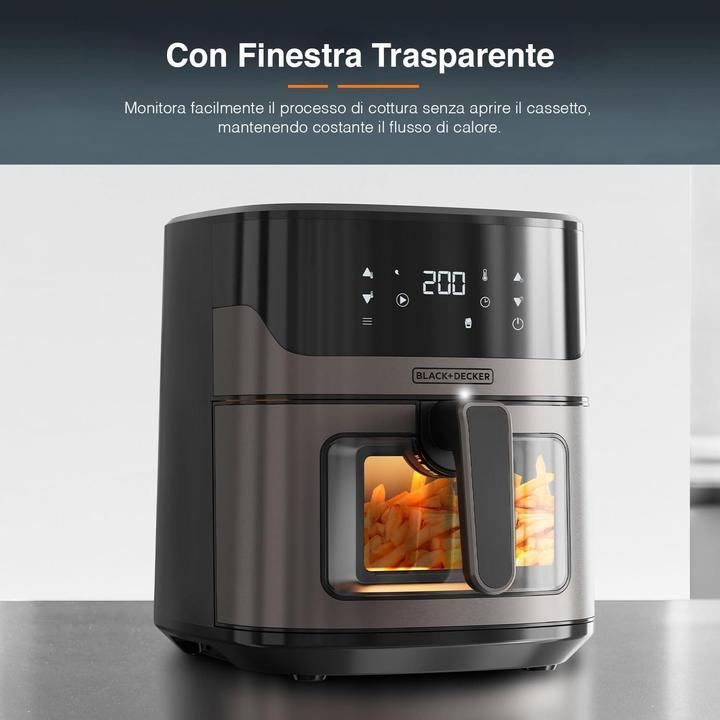 Produktbild Avilia Luftfriteuse mit Fenster, ölfrei, Timer, 1600 W, gesundes Kochen